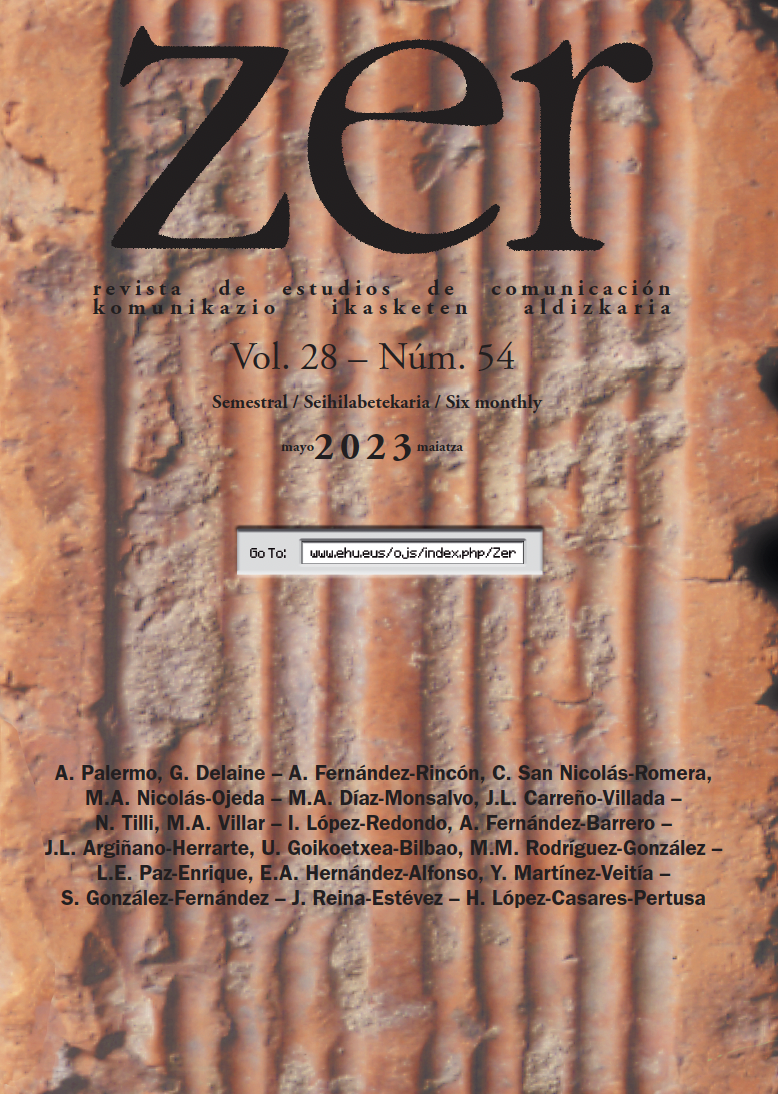 Imagen de la portada de la revista ZER vol. 28 n. 54